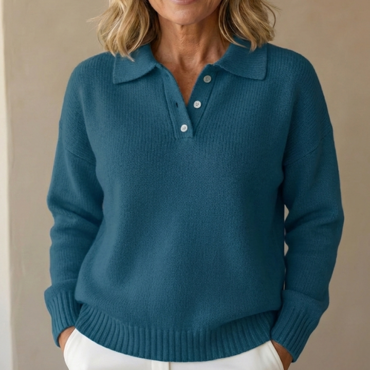 Rose - Soft Knit Sweater with Collar